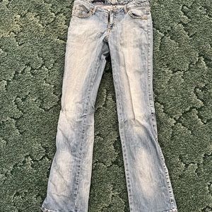 low rise light colored wranglers
